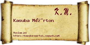 Kasuba Márton névjegykártya